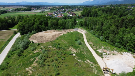 Področje Suhega zadrževalnika Tunjščica iz zraka