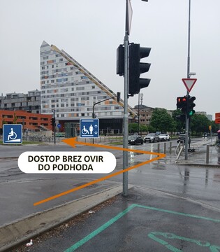 Slika dostopa brez ovir do podhoda